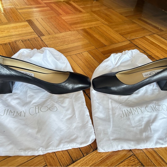 Jimmy Choo Black and Gold Heels with Luxurious Accents